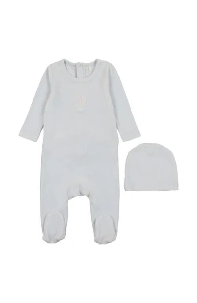 Pouf Babies'  Boys Velour Embroidered Footie In Black