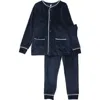 Pouf Boys Velour Pj In Blue