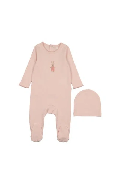 Pouf Bunny Graphic Footie For Baby Girl In Pink