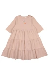 Pouf Cherry 3/4 Sleeve Dress In Pink