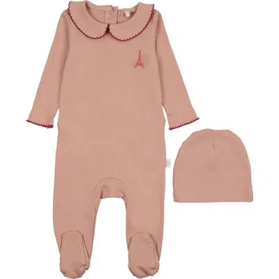 Pouf French Grandpa Footie For Baby Girl In Pink