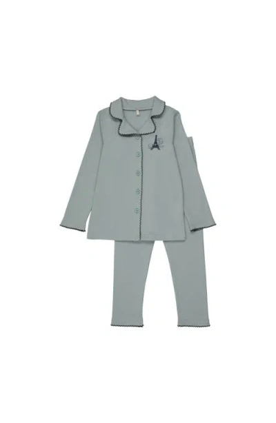 Pouf French Grandpa Pj For Baby Boy In Blue