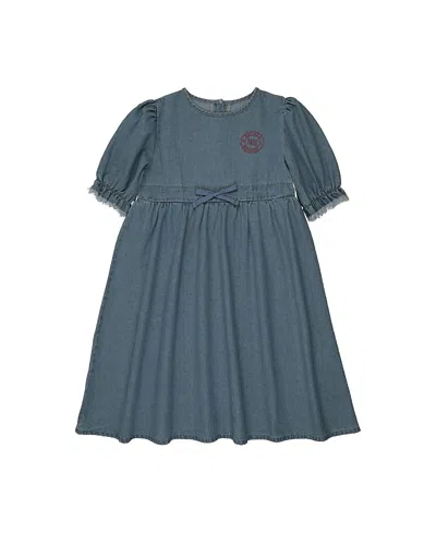 Pouf Girls' Denim 3/4 Sleeve Dress - Little Kid, Big Kid In Green