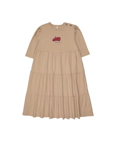 Pouf Girls' French 3/4 Sleeve Dress - Little Kid, Big Kid In Neutral