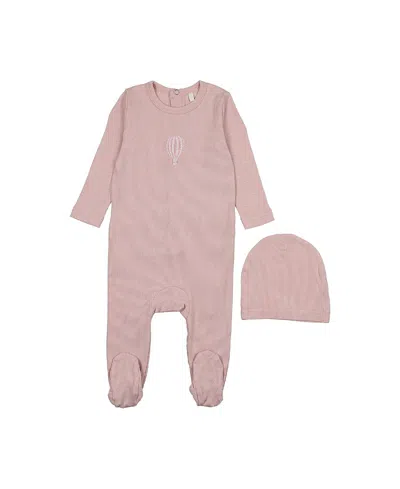 Pouf Girls' Hot Air Balloon Graphic Footie - Baby In Pink