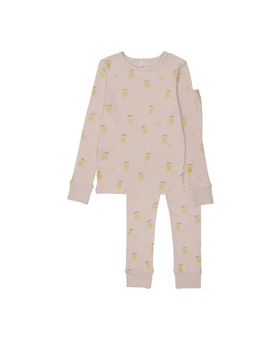 Pouf Girls' Lemon Print Pj Set - Baby In Pink