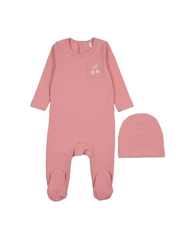 Pouf Girls' Stitched Graphic Footie - Baby In Pink