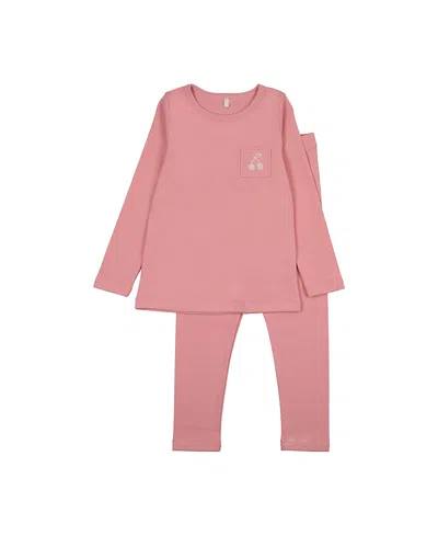 Pouf Girls' Stitched Pj Set - Little Kid, Big Kid In Pink