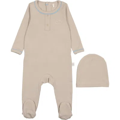 Pouf Babies'  Grandpa Footie In Taupe/blue