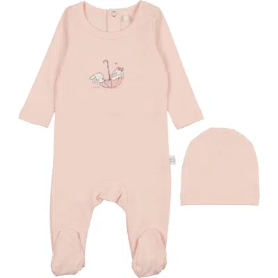 Pouf Babies'  Graphic Footie & Hat In Brown