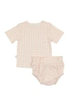 Pouf Grid Bloomers Set In Pink