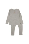 Pouf Kids'  Henley Pj In Gray