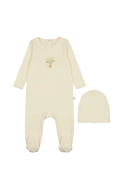 Pouf Babies'  Hot Air Balloon Footie In Cream/blue