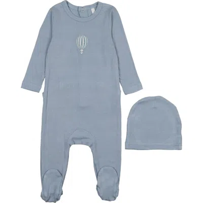 Pouf Hot Air Balloon Graphic Footie For Baby Boy In Blue