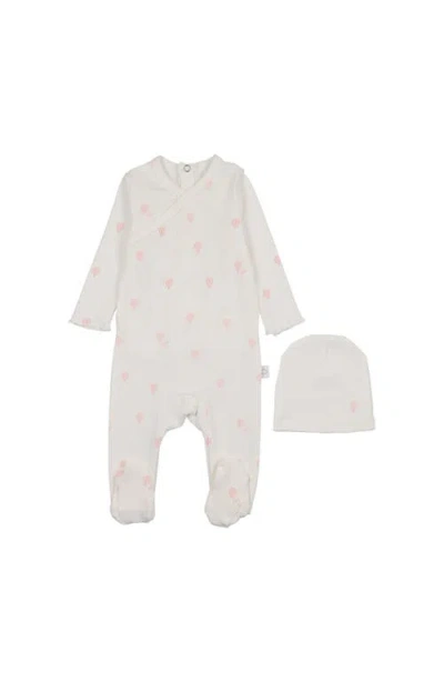 Pouf Hot Air Balloon Printed Footie For Baby Girl In White