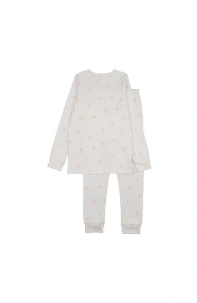 Pouf Hot Air Balloon Printed Pj For Baby Girl In White