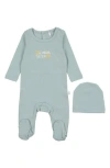 Pouf I'd Rather Sleep Footie & Hat In Blue