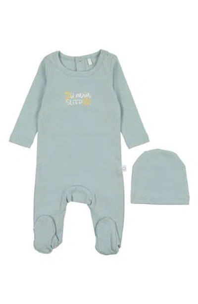 Pouf Babies'  I'd Rather Sleep Footie & Hat In Blue
