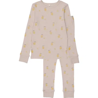 Pouf Lemon Print Pj For Baby Girl In Pink