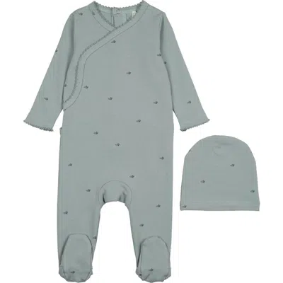 Pouf Mini Bird Footie For Baby Boy In Blue
