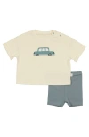 Pouf Retro Car Set In White/blue