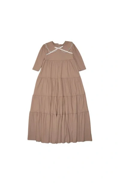 Pouf Kids'  Ribbed Maxi In Brown