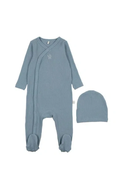 Pouf Babies'  Side Snap Footie In Blue