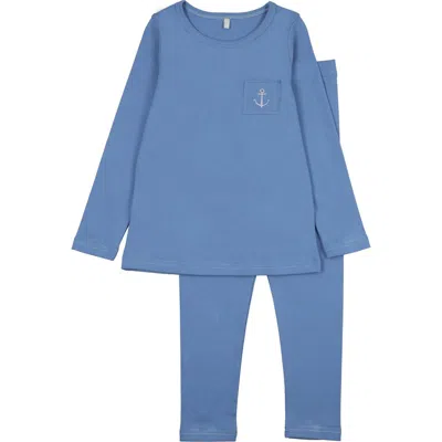 Pouf Kids'  Stitched Graphic Pj For Boy In Blue