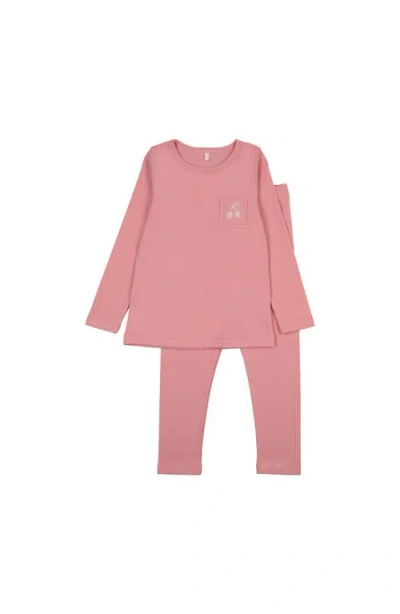 Pouf Kids'  Stitched Graphic Pj For Girl In Pink