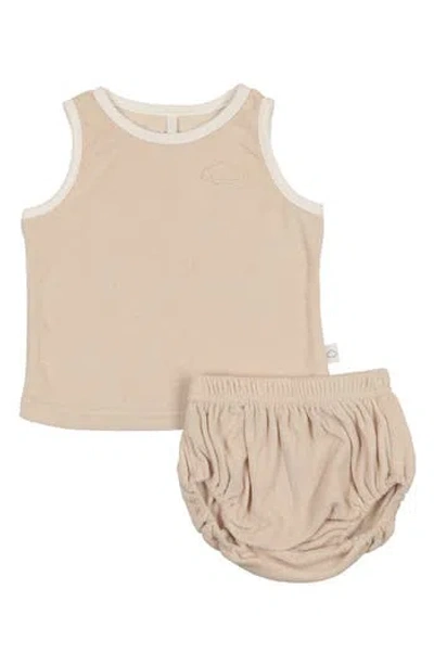 Pouf Babies'  Stretch Cotton Terry Tank & Bloomers In Neutral