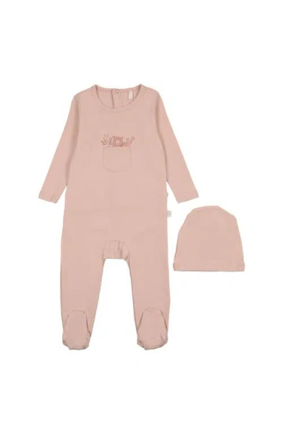 Pouf Babies'  Teddy Pocket Footie In Pink