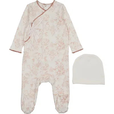Pouf Toile Footie For Baby Girl In Neutral