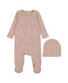 Pouf Unisex Ribbed Pocket Footie - Baby In Pink