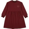 Pouf Varsity Dress In Burgundy