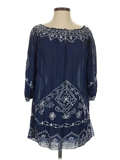 Pre-owned Poupette St Barth 3/4 Sleeve Blouse In Blue