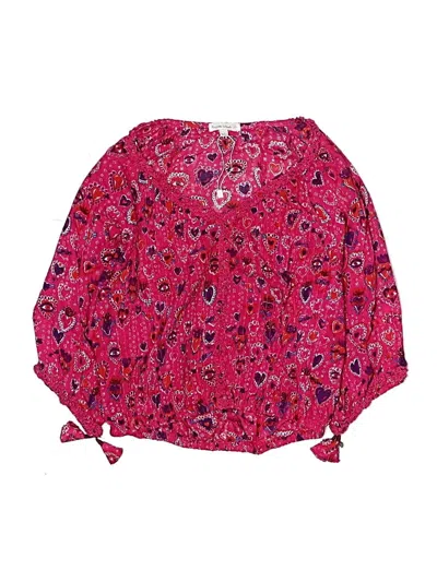 Pre-owned Poupette St Barth Kids' 3/4 Sleeve Blouse In Pink