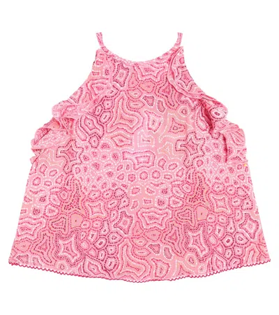 Poupette St Barth Kids' Alida Ruffled Top In Pink