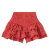 Poupette St Barth Alizee Broderie Anglaise Cotton Skirt In Red