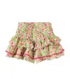 Poupette St Barth Cotton Printed Alizee Skirt In Pink