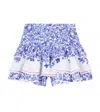 Poupette St Barth Alizee Floral Ruffled Cotton Skirt In Blue