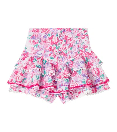 Poupette St Barth Kids' Alizee Floral Ruffled Skirt