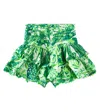 Poupette St Barth Alizee Ruffled Floral Skirt In Green
