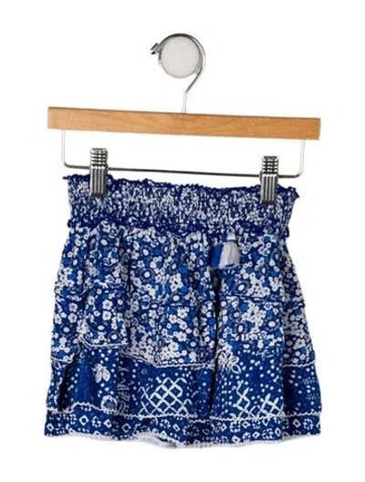 Pre-owned Poupette St Barth Babies' All Over Print Skirt In Blue
