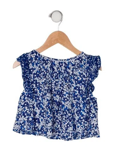 Pre-owned Poupette St Barth Babies' All Over Print Top In Blue