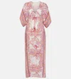 Poupette St Barth Amaya Printed Kaftan In Pink Foulard