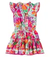 Poupette St Barth Anais Floral Ruffled Cotton Dress In Multicoloured