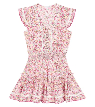 Poupette St Barth Kids' Anais Floral Ruffled Dress In Pink