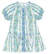 Poupette St Barth Andrea Striped Floral Cotton Dress In Blue