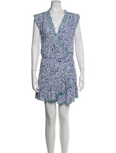 Pre-owned Poupette St Barth Animal Print Mini Dress In Multi