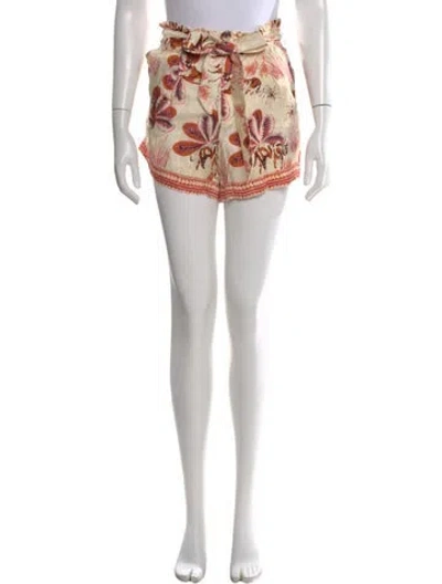 Pre-owned Poupette St Barth Animal Print Mini Shorts In Pink